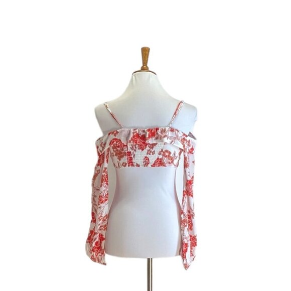 Ale by Alessandra Revolve Roshina Top Red Size XS Floral Boho Coastal Festival - Picture 13 of 15